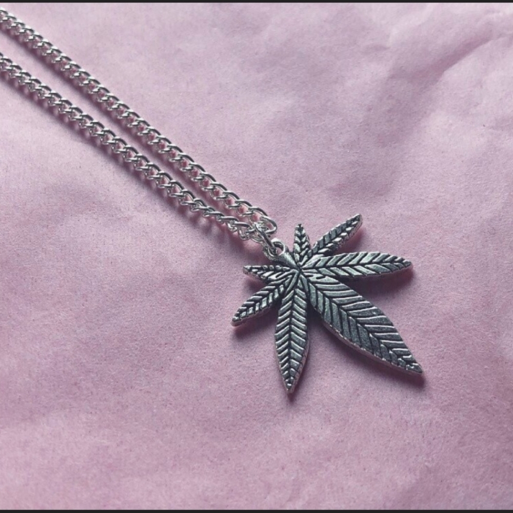 Cannabis leaf necklace Marijuana necklace